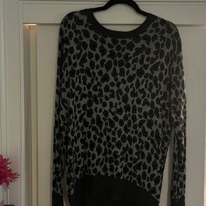 Cheetah Print Black and Gray Sweater